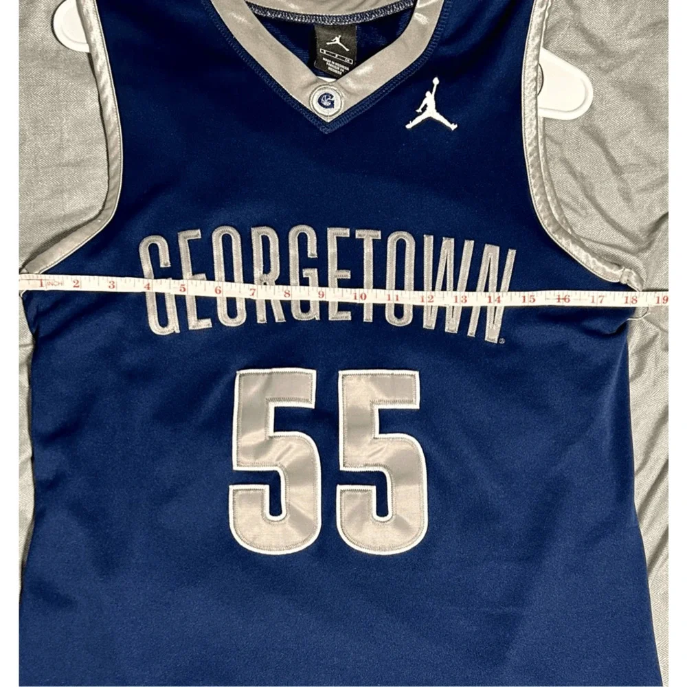 Jordan Georgetown Hoyas NCAA #55 Authentic Blue & Gray Jersey Sz S